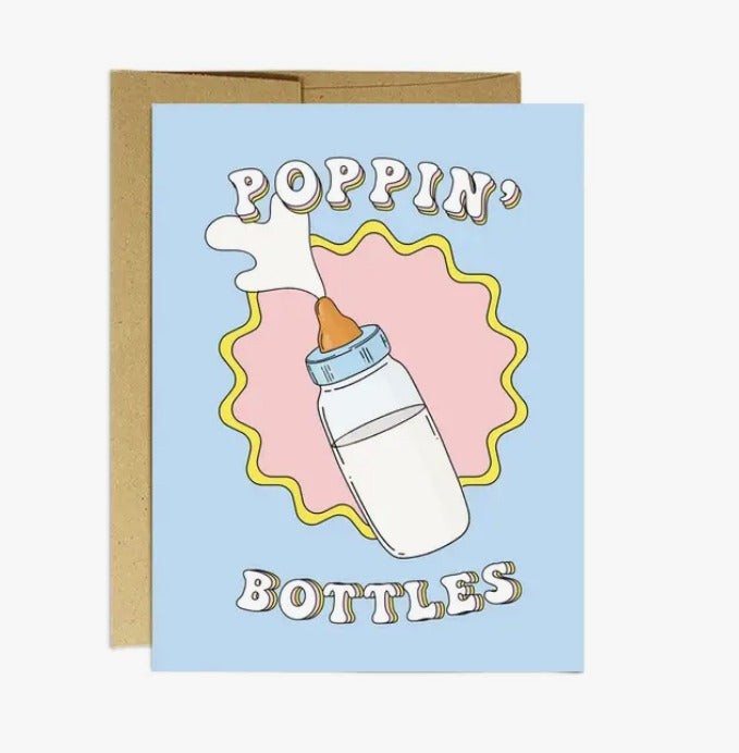 Poppin' Bottles New Baby Card