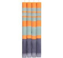 Load image into Gallery viewer, Striped Candle Sticks - Gunmetal Opaline Marigold