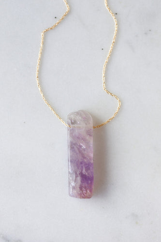 Amethyst Slab Necklace