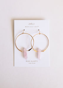 Rose Quartz Hoops