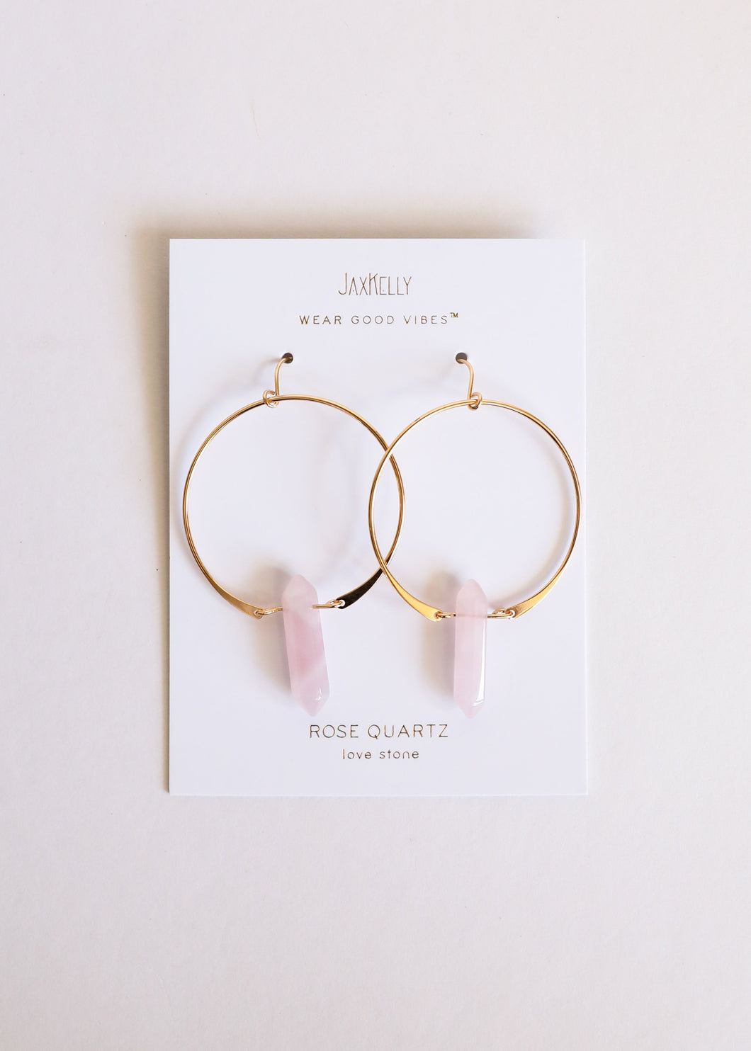 Rose Quartz Hoops