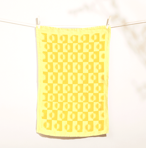Sunrise Tea Towel - Lemon