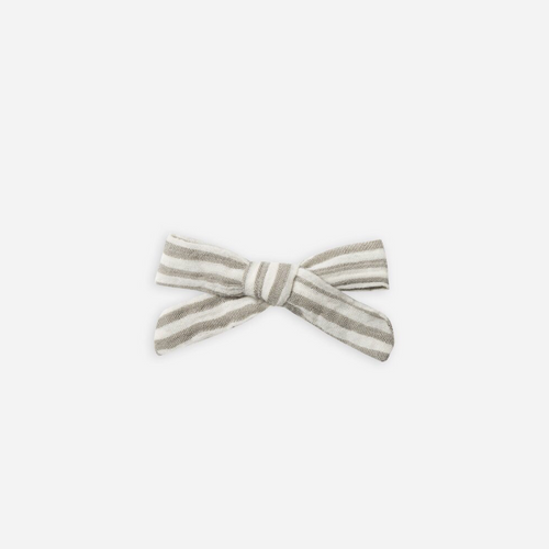 Bow Clip - Olive Stripe