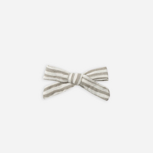 Bow Clip - Olive Stripe