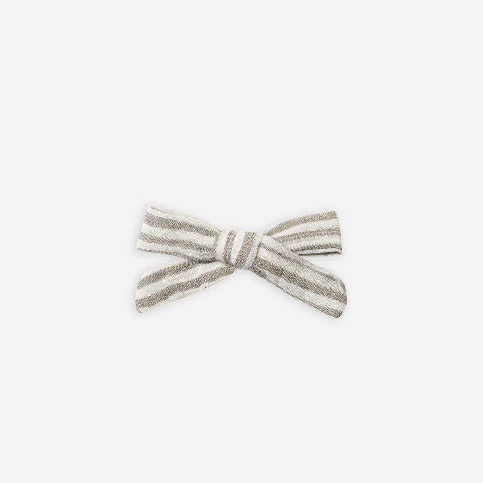 Bow Clip - Olive Stripe