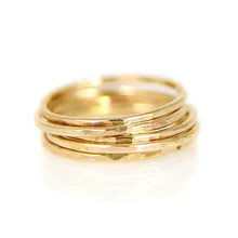 Load image into Gallery viewer, Gold Hammered Stacking Ring