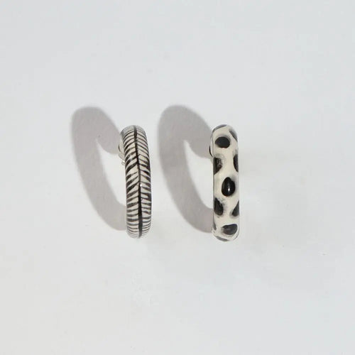 White Ceramic Hoops - Large