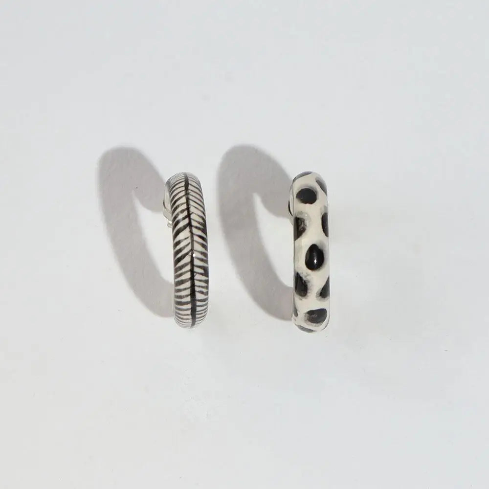 White Ceramic Hoops - Large