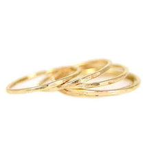 Load image into Gallery viewer, Gold Hammered Stacking Ring