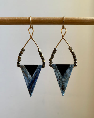 Maya Earrings - Onyx & Kyanite
