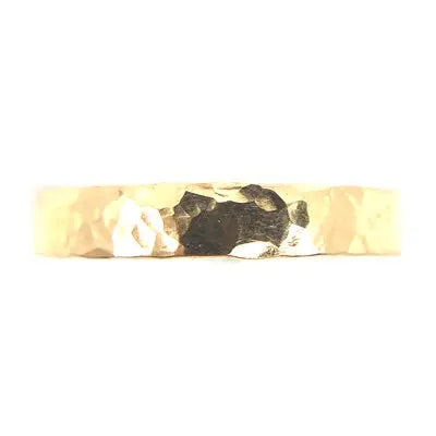 Gold Wide Hammered Ring