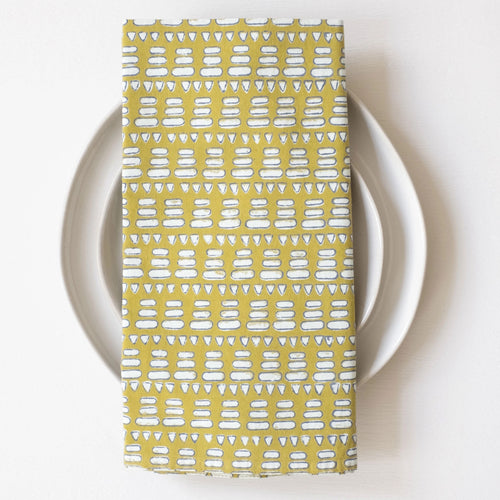 Block Printed Napkins - Matta Mustard