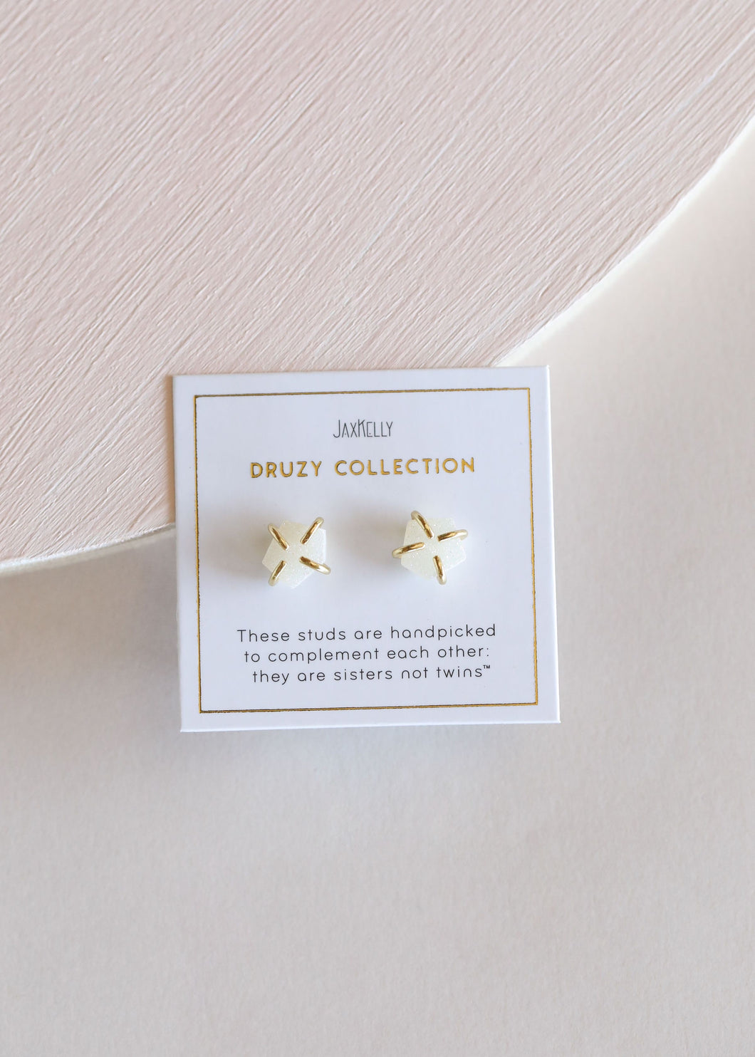White Druzy Prongs